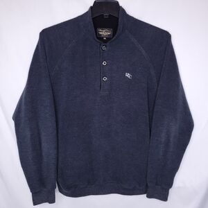 Straight Down Fleece Sweater Mens Medium Black Henley V2 Placket